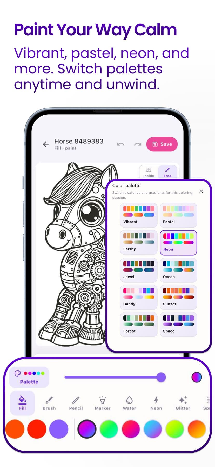 Adult coloring book library — search and browse categories in ColorDood