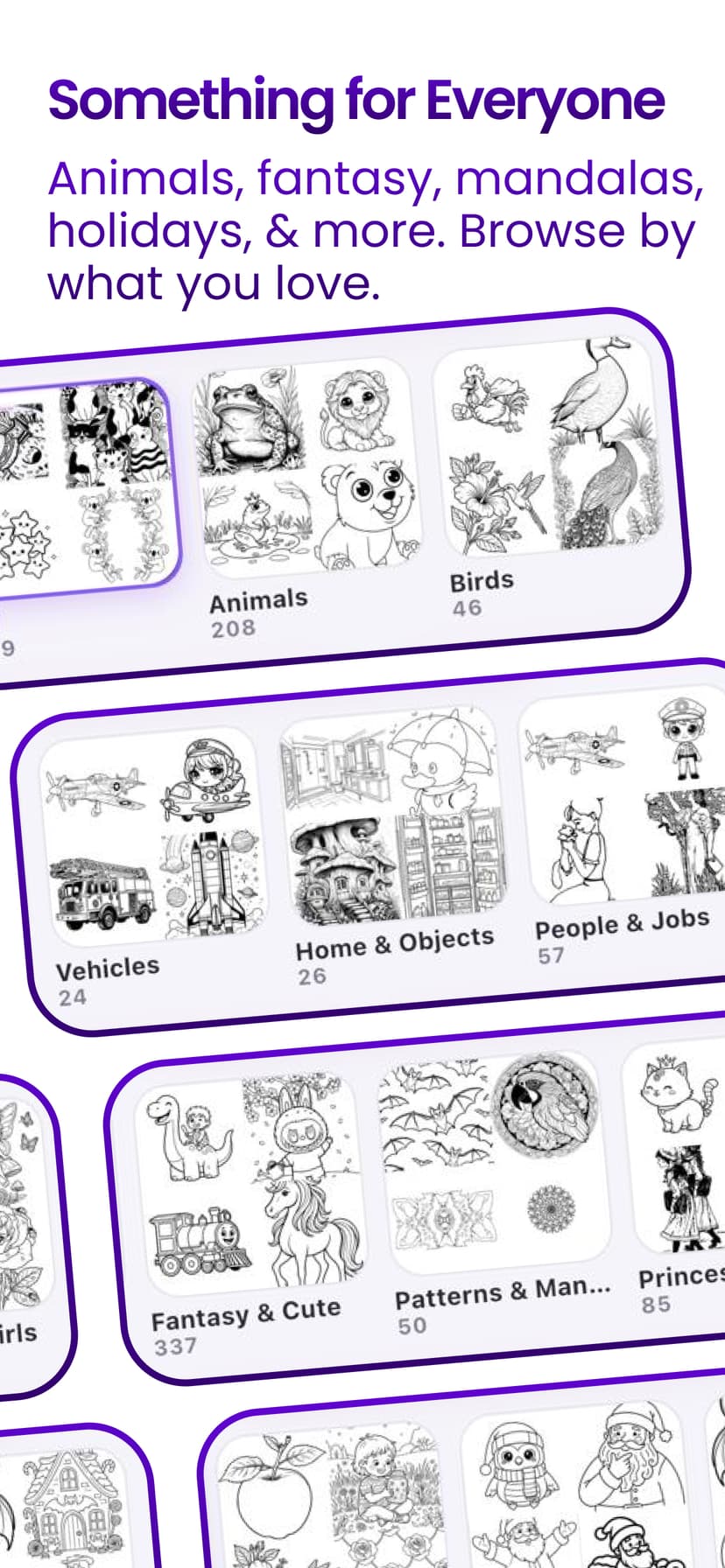 Export coloring book art as image, PDF, or timelapse video