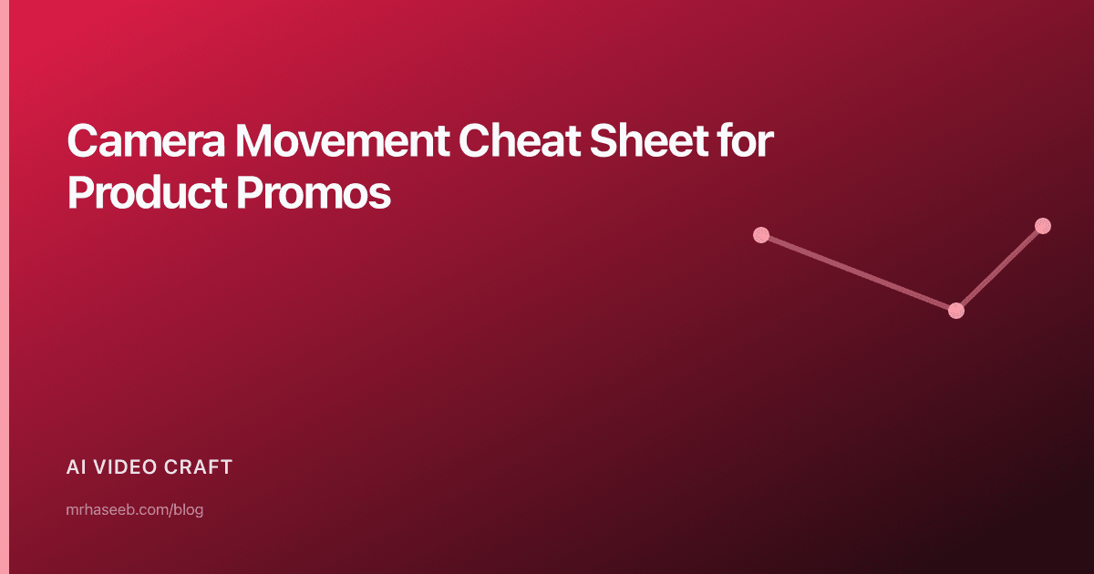 Camera Movement Cheat Sheet for Product Promos