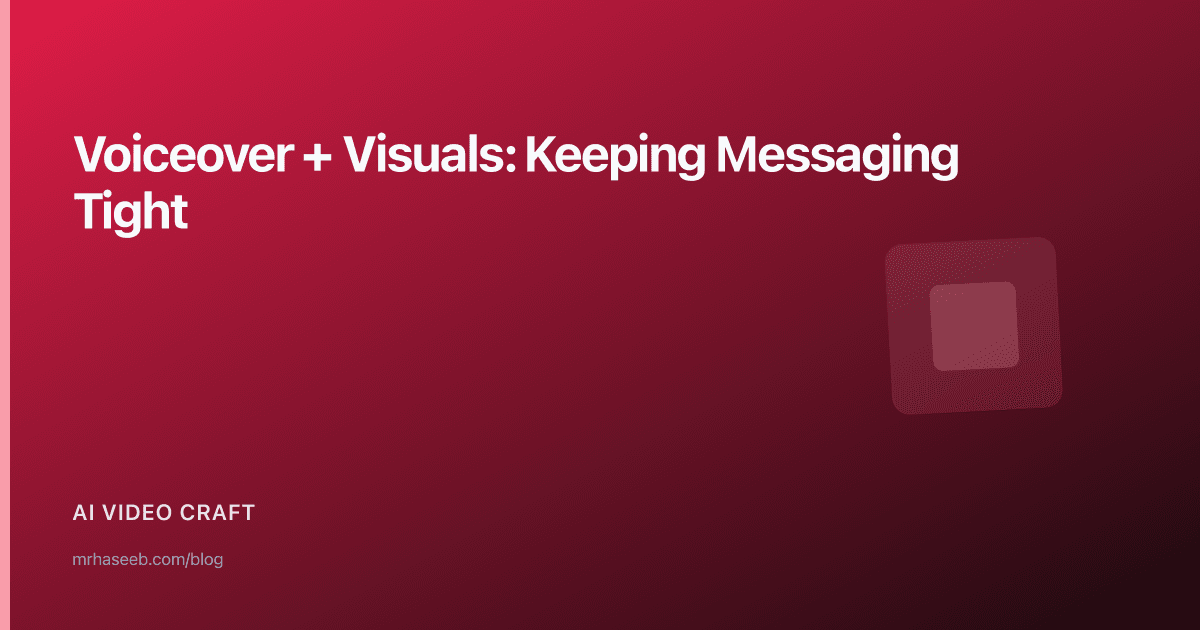 Voiceover + Visuals: Keeping Messaging Tight