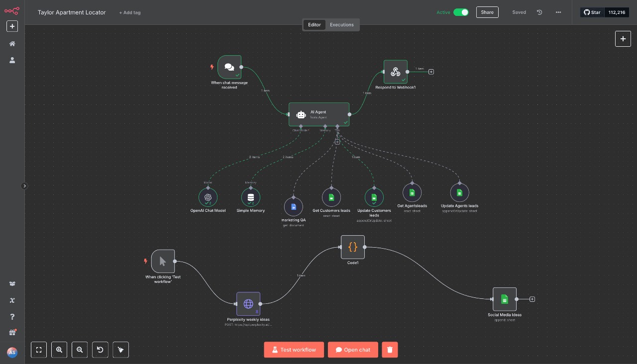 n8n AI Chat Agent for Real Estate